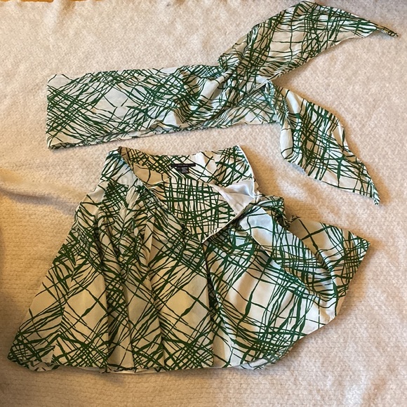 ZARA Basic. Shibori modern stripe drop-waist silky skirt - Picture 5 of 6